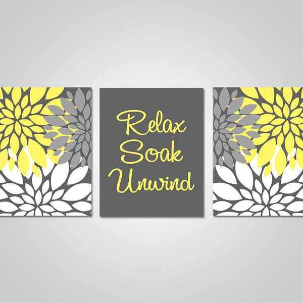 Yellow Gray Wall Art Etsy