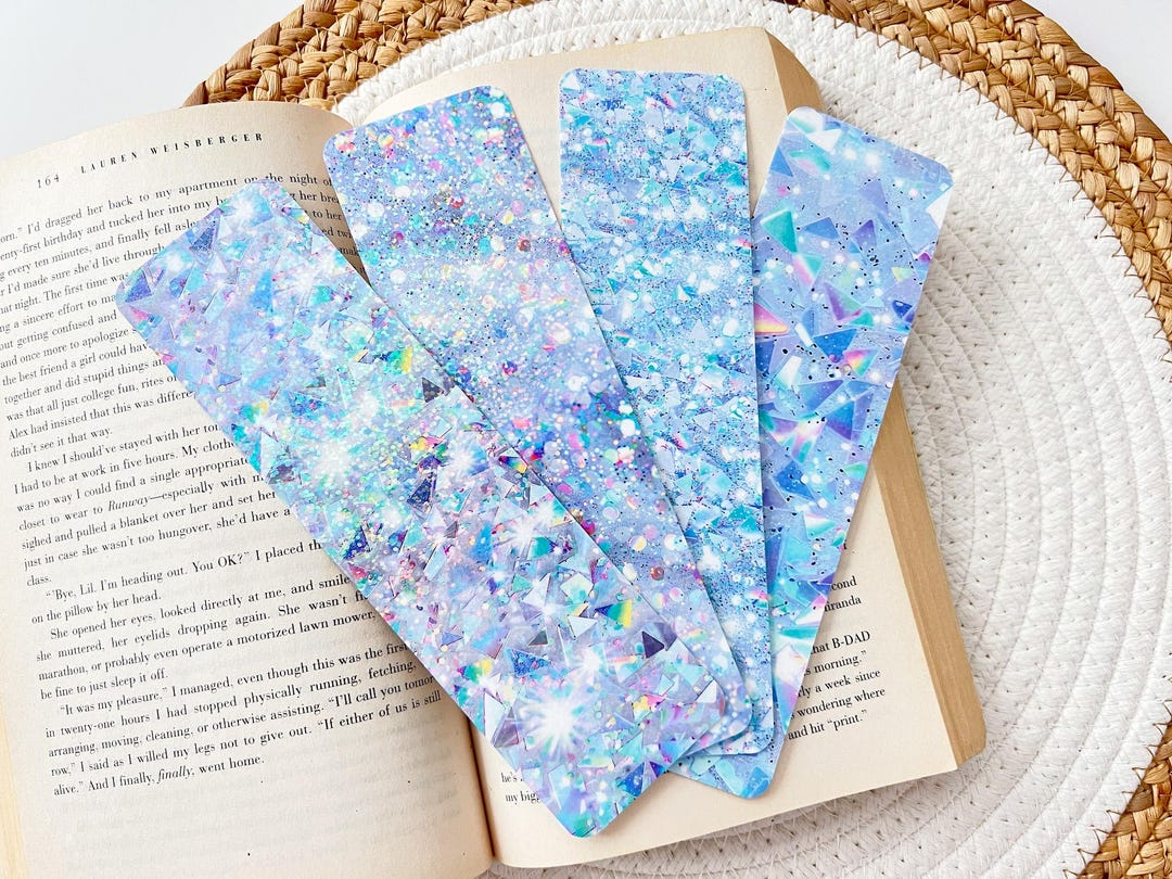 Iridescent Glitter Bookmark Collection | Glossy Cardstock Bookmarks ...