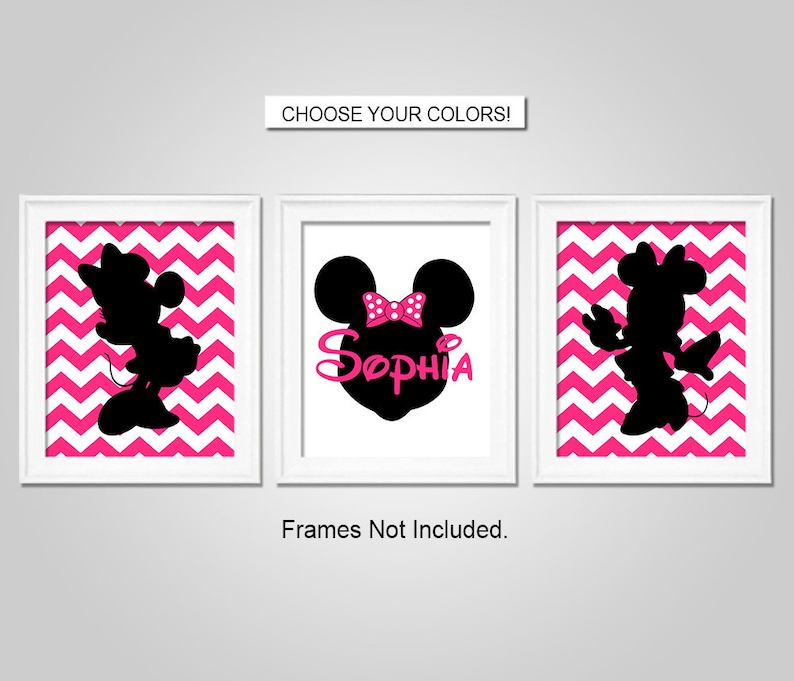 Minnie Mouse Nursery Bedroom Wall Art Minnie Wall Decor Etsy