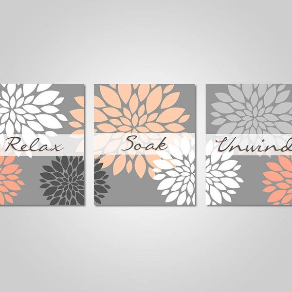 Coral Grey Bathroom - Etsy