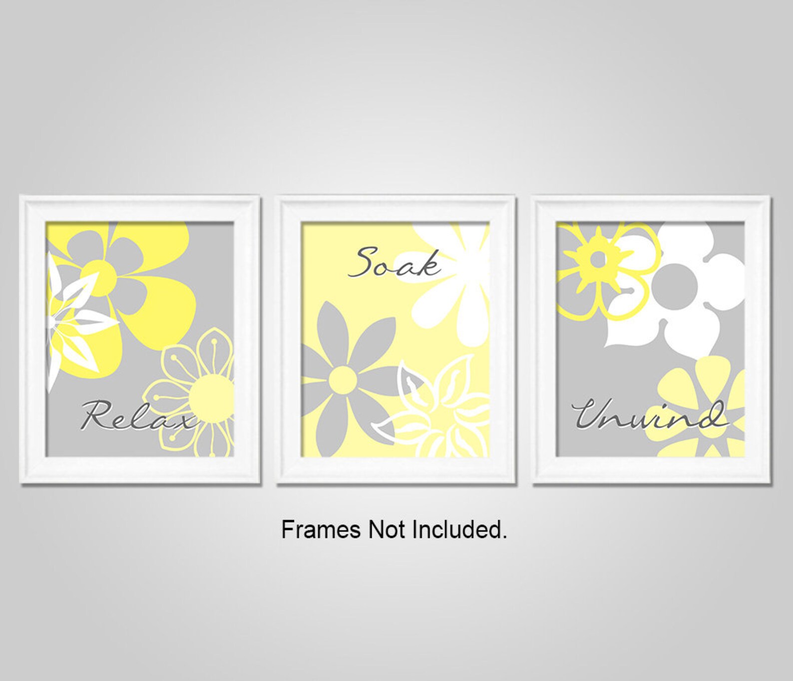 Bathroom Wall Art Yellow Grey Bathroom Wall Art Yellow | Etsy