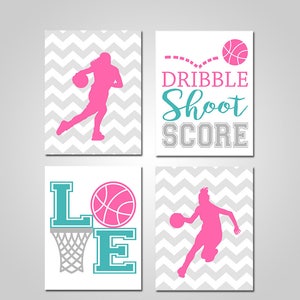 Girls Basketball Bedroom Wall Art - Girls Basketball Wall Decor - DIY Printable Basketball Prints