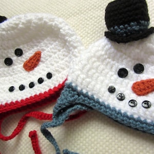 Crochet Snowman Hat, Christmas gifts for kids, for toddlers, stocking stuffer for kids, stocking stuffer for teens, Christmas gifts for baby