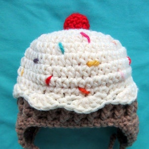 Cupcake Hat, baby hats, unique baby gift, newborn hat, new baby gift, cute baby hats, baby hats for girls, baby hats boy, crochet baby hat image 1