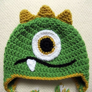 Crochet Green Monster Hat, crochet hats for kids, baby hats, monster birthday, kids crochet hats, unique baby gift, monster baby shower