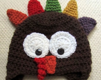 Crochet Turkey Hat, crochet hats for kids, Thanksgiving hat, fall hat, crochet hats for babies, baby first Thanksgiving outfit, Thanksgiving