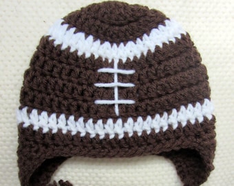 Crochet Football Hat, football hat, crochet hats for kids, toddler football, baby football costume, football baby shower, tailgating