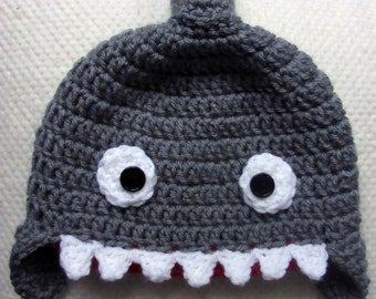 Gehäkelte Haifischmütze, Baby Kleinkind Wintermütze