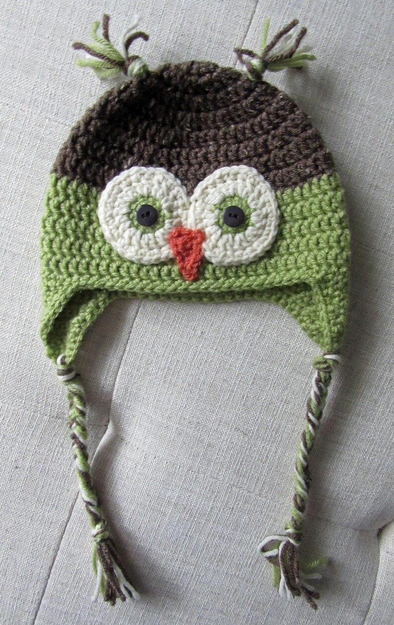 Crochet Owl Hat, winter hat, crochet hat for kids, owl baby shower, stocking stuffers for girls, for toddlers, for baby, for kids, for teens immagine 4