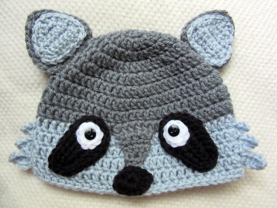 Crochet Raccoon Hat, Cozy Animal Beanie