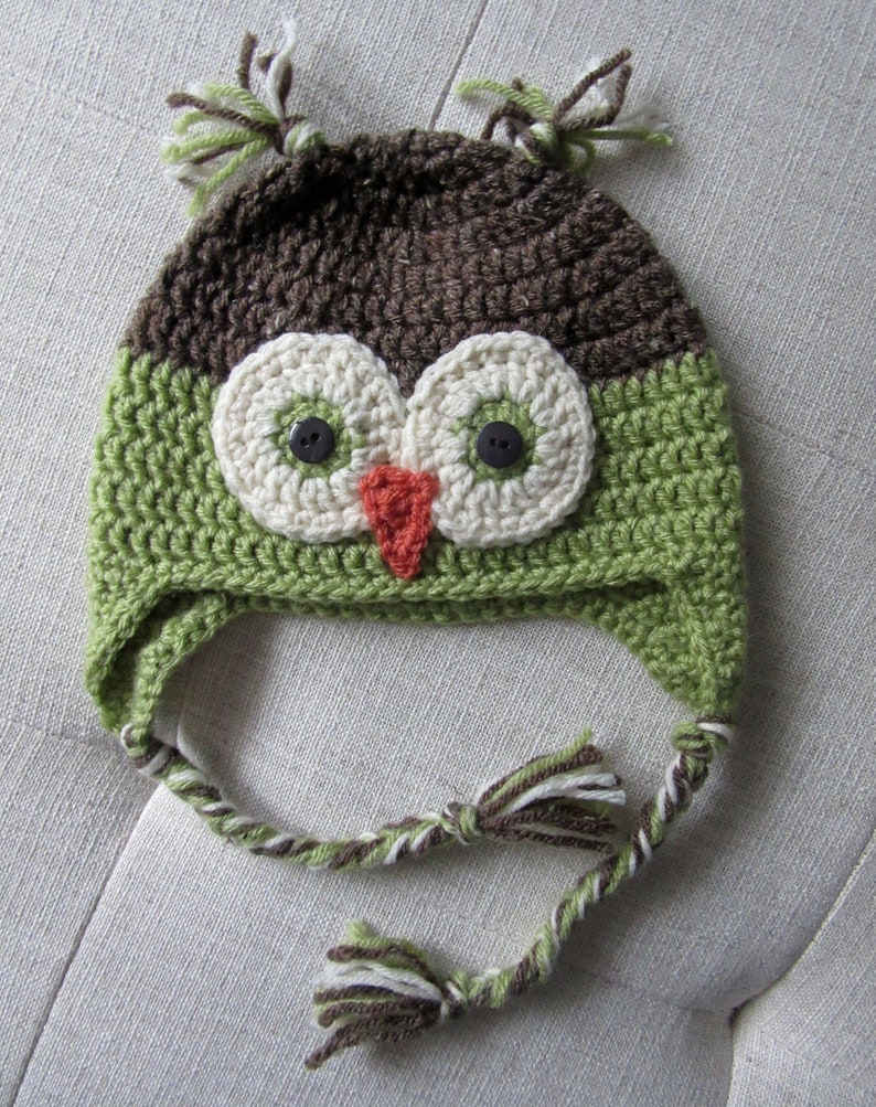 Crochet Owl Hat, winter hat, crochet hat for kids, owl baby shower, stocking stuffers for girls, for toddlers, for baby, for kids, for teens immagine 3