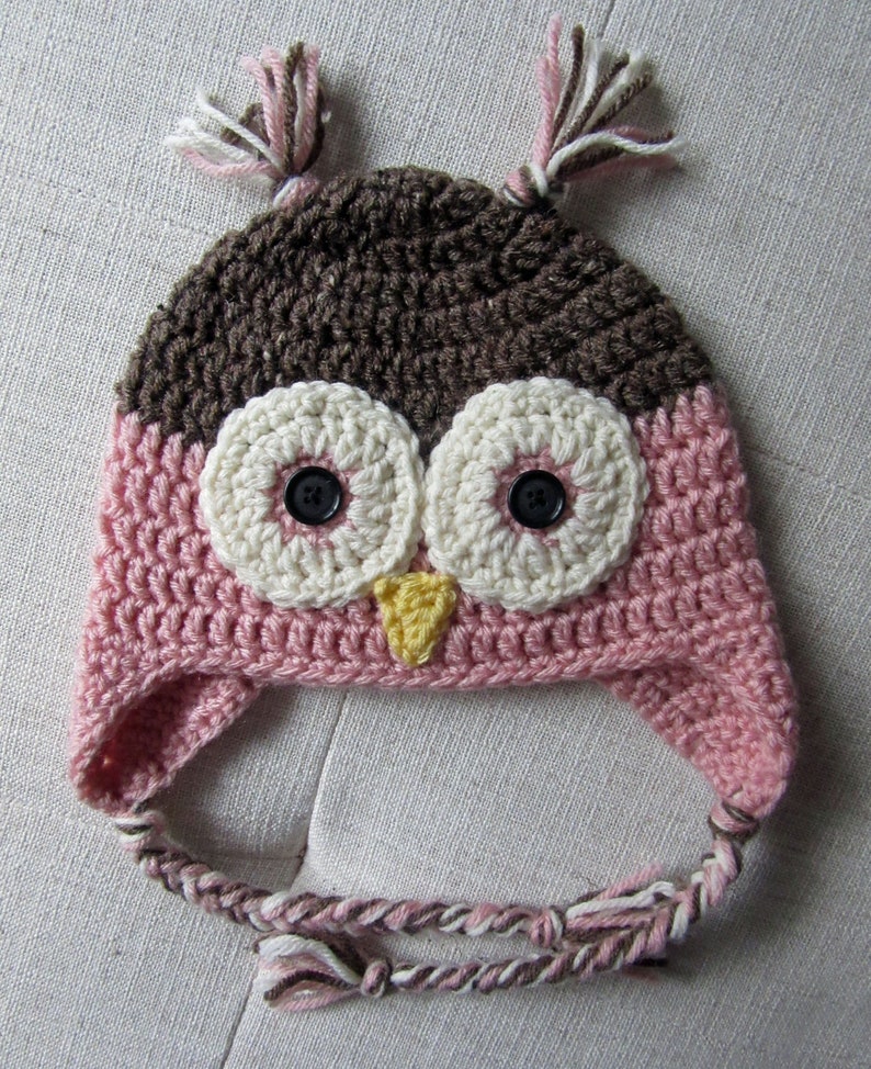 Crochet Owl Hat, winter hat, crochet hat for kids, owl baby shower, stocking stuffers for girls, for toddlers, for baby, for kids, for teens image 1