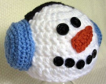 Crochet Snowman Hat, Christmas gifts for kids, stocking stuffers for kids, stocking stuffers for toddlers, Christmas gifts for babies