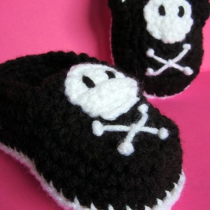 Crochet Pirate Baby Booties, Baby Halloween Costume Shoes image 4