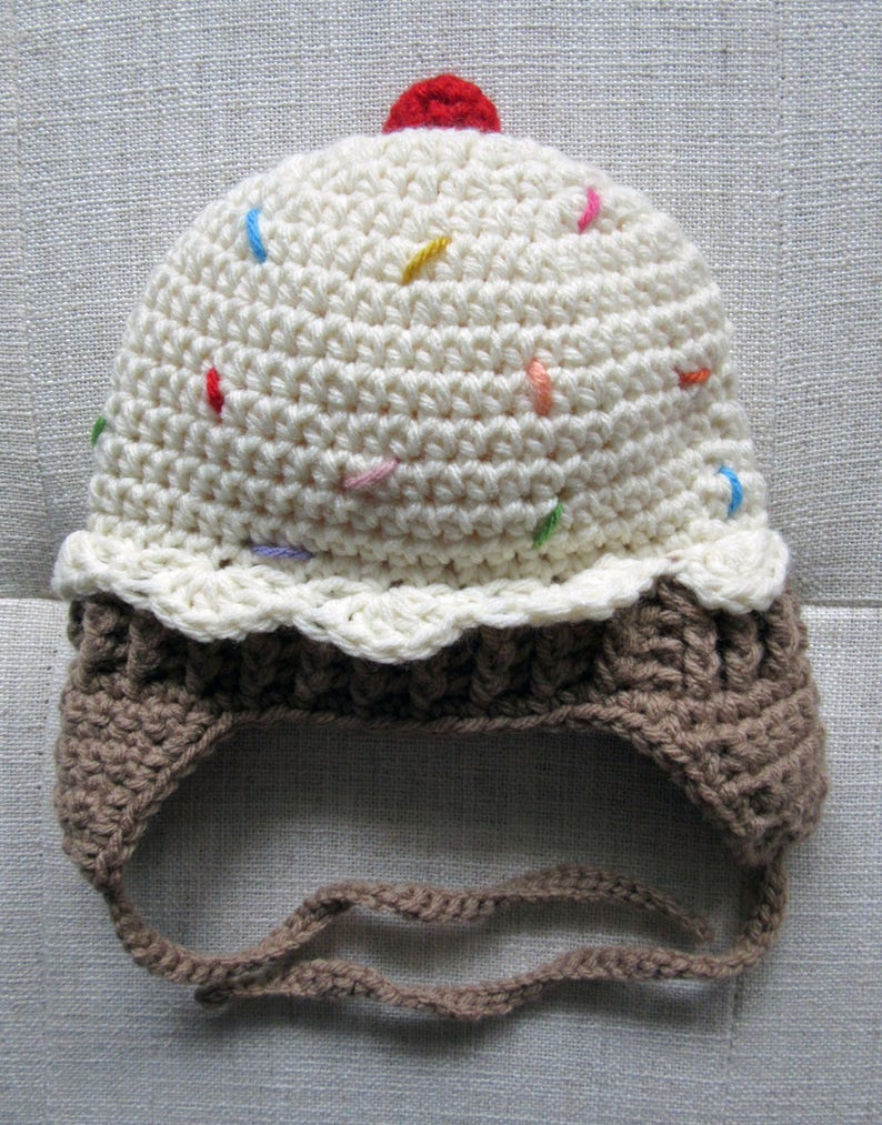 Cupcake Hat, baby hats, unique baby gift, newborn hat, new baby gift, cute baby hats, baby hats for girls, baby hats boy, crochet baby hat image 9