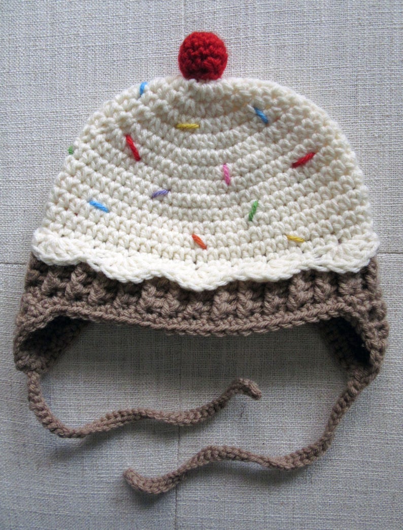Cupcake Hat, baby hats, unique baby gift, newborn hat, new baby gift, cute baby hats, baby hats for girls, baby hats boy, crochet baby hat image 6