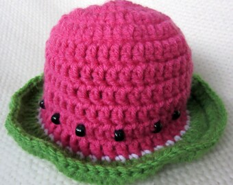 Crochet Watermelon Sun Hat, crochet hats for kids, crochet summer hat, baby summer hat, baby photo prop, watermelon hat, baby gift, baby hat