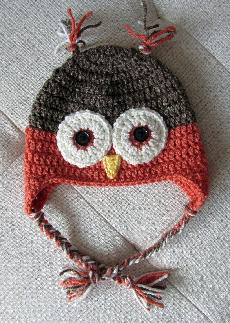 Crochet Owl Hat, winter hat, crochet hat for kids, owl baby shower, stocking stuffers for girls, for toddlers, for baby, for kids, for teens image 7