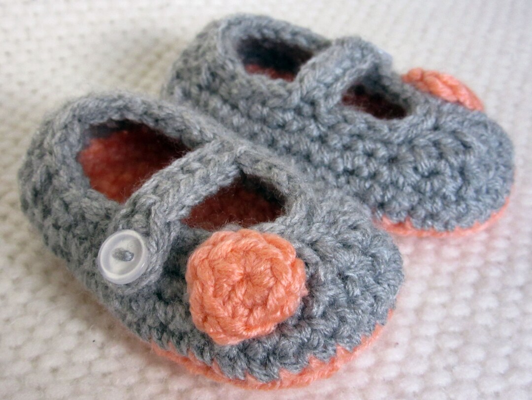 Crochet Mary Jane Baby Booties Crochet Baby Shoes Baby Shoes - Etsy