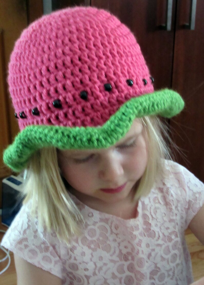 Crochet Watermelon Sun Hat Crochet Hats for Kids Crochet Etsy