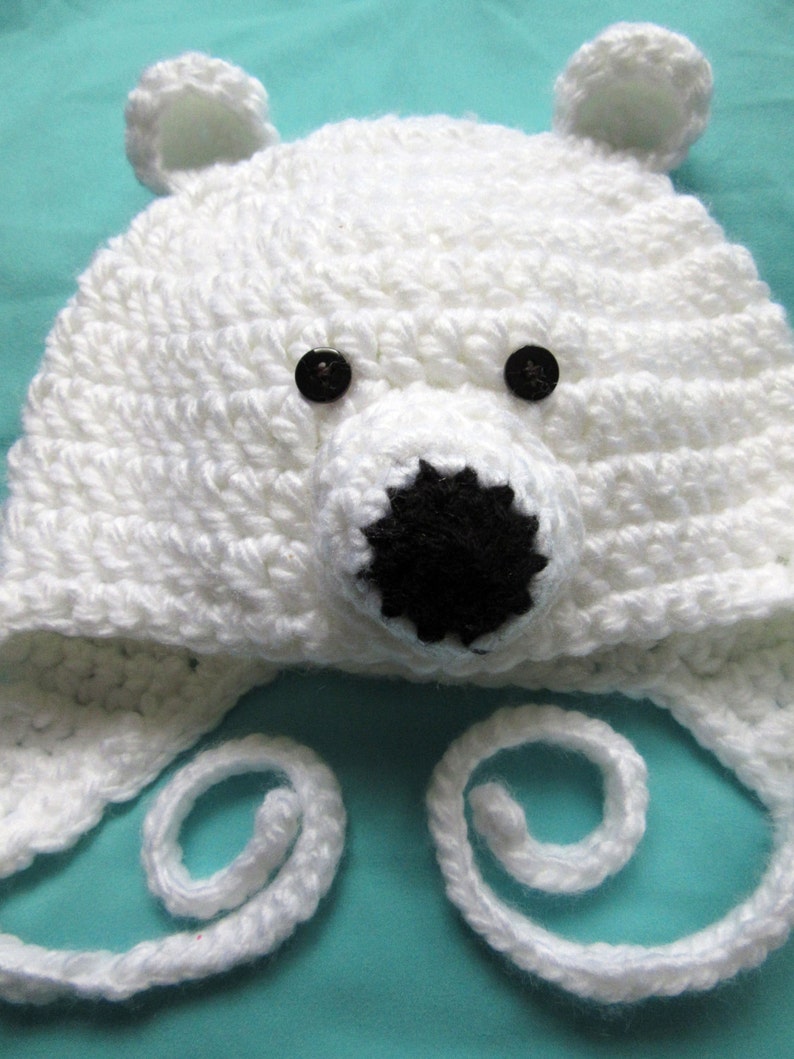 Crochet Polar Bear Hat Toddler Gift Crochet Hats for Kids - Etsy