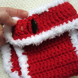 Crochet Santa Hat and Diaper Cover, baby santa outfit, baby santa hat, baby's first Christmas outfit, baby Christmas hat, Christmas in July image 5