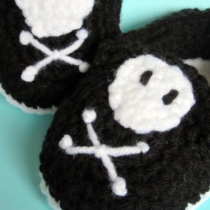 Crochet Pirate Baby Booties, Baby Halloween Costume Shoes image 5