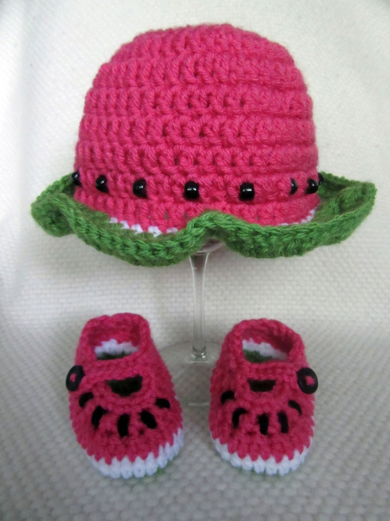 Crochet Watermelon Sun Hat Crochet Hats for Kids Crochet Etsy