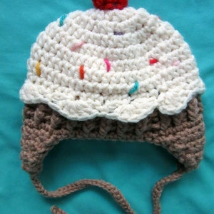 Cupcake Hat, baby hats, unique baby gift, newborn hat, new baby gift, cute baby hats, baby hats for girls, baby hats boy, crochet baby hat image 5