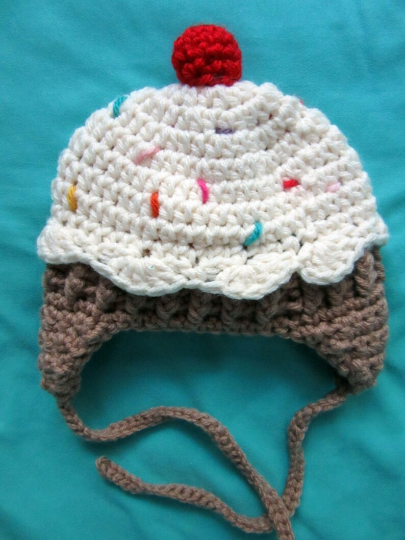 Cupcake Hat, baby hats, unique baby gift, newborn hat, new baby gift, cute baby hats, baby hats for girls, baby hats boy, crochet baby hat image 5