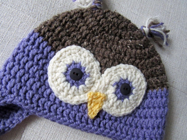 Crochet Owl Hat, winter hat, crochet hat for kids, owl baby shower, stocking stuffers for girls, for toddlers, for baby, for kids, for teens immagine 6