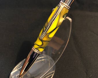 Gatsby Grande ballpoint pen, gunmetal, 24k gold, Black/Gold Acrylic