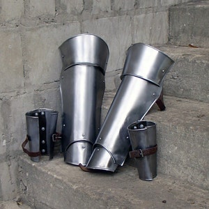 Steel bracers and greaves