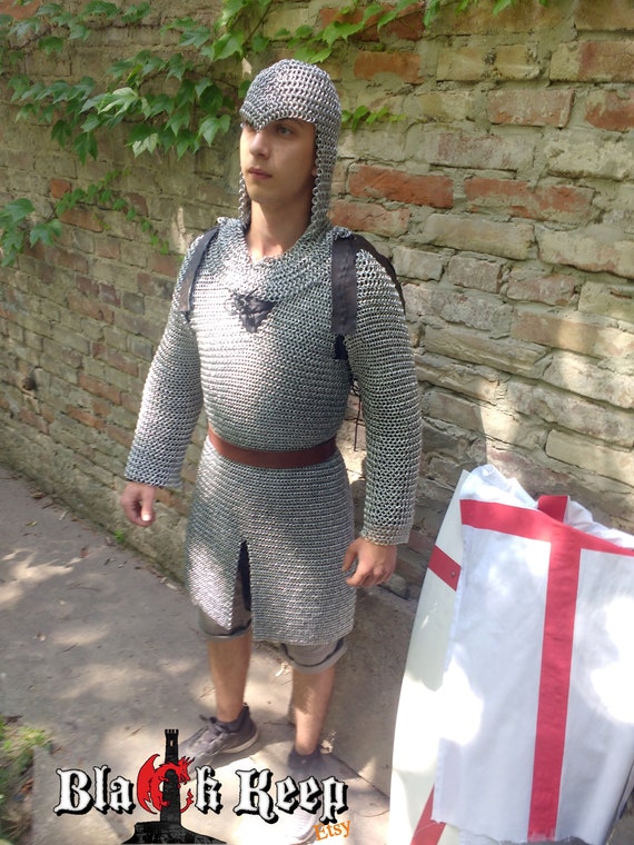 Crusader / Templar Chainmail Armor Set Cosplay Larp M-L -  Norway