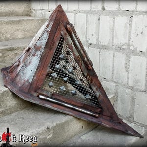 Pyramid head cosplay helmet and sword costume realistic finish