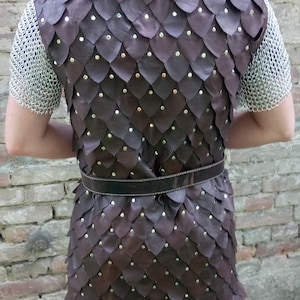 Guardsman Armor Set Leather Scale Armor With Chainmail Sleeves Larp and ...