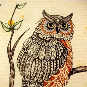 Origineel kunstwerk of print uil
