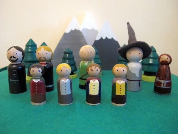 Lord of the Rings and Hobbit Peg Doll Set - Etsy