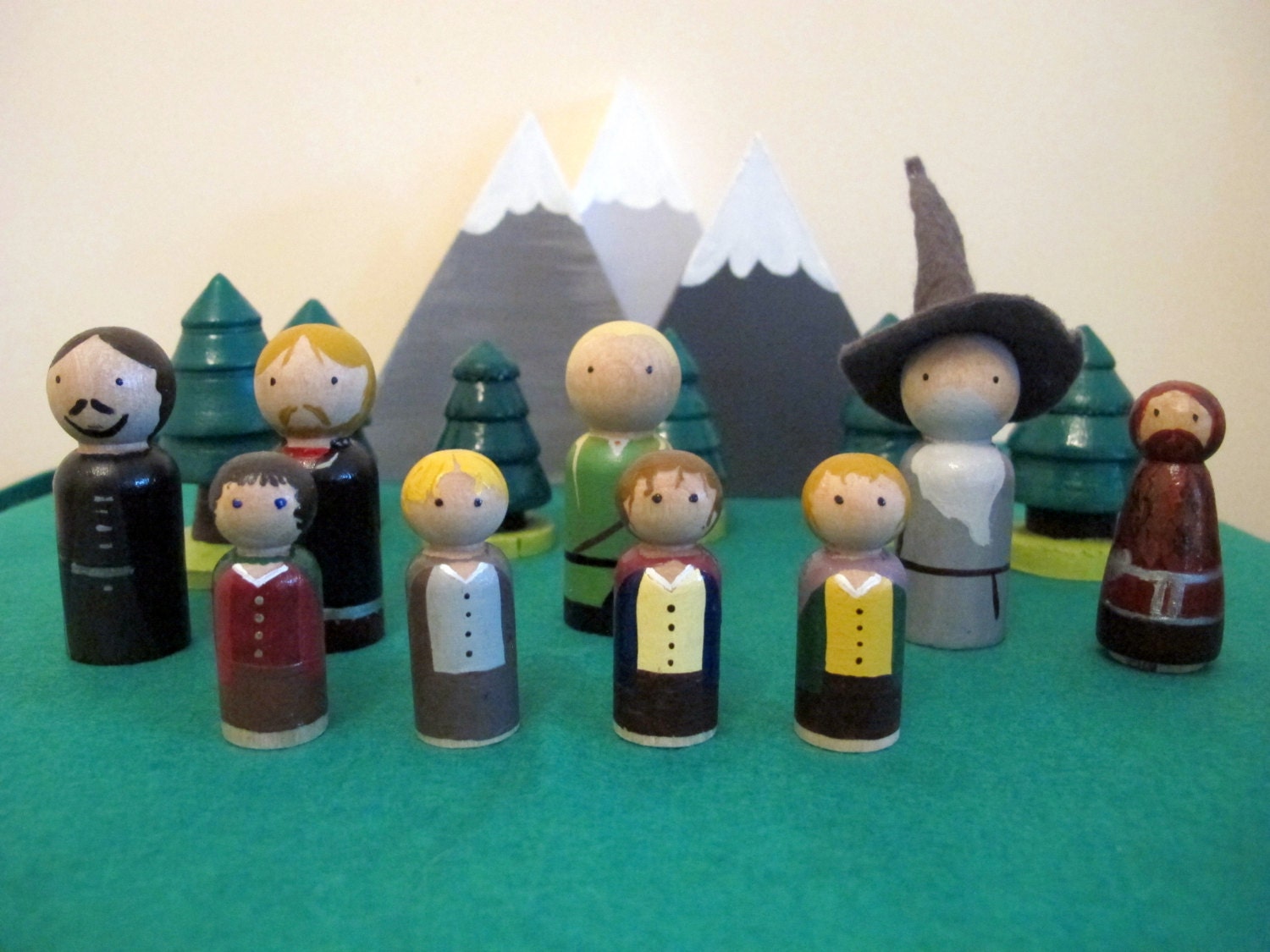 Lord of the Rings and Hobbit Peg Doll Set - Etsy