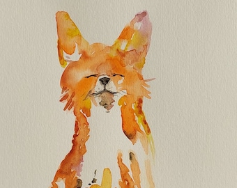 Fox watercolour painting * original artwork or prints * for him * for her