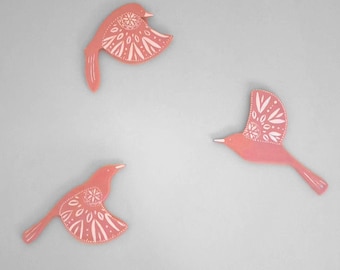 Vogelterracotta kleitegel * Mediterraan * Volkskunst * Wandplaat