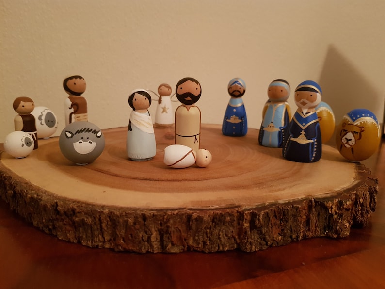 Christmas Nativity Wooden peg doll set image 0