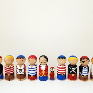 海賊ペグ人形 * 木製ギフト * ケーキトッパー * モンテッソーリ