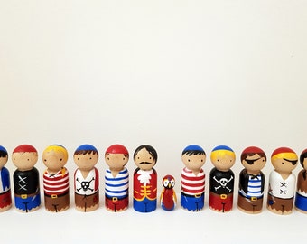 Pirate peg dolls * Wooden gifts * Cake toppers * Montessori