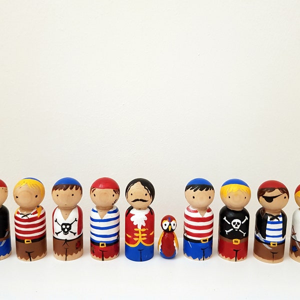Pirate peg dolls * Wooden gifts * Cake toppers * Montessori