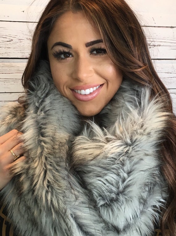 Warm for Winter Faux Fur Paw Prints Fleece Scarf