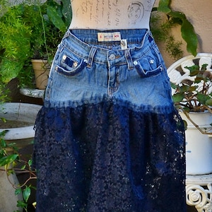 Just U.S.A Blue Denim Jean Unique One of A Kind Festival Lace - Etsy