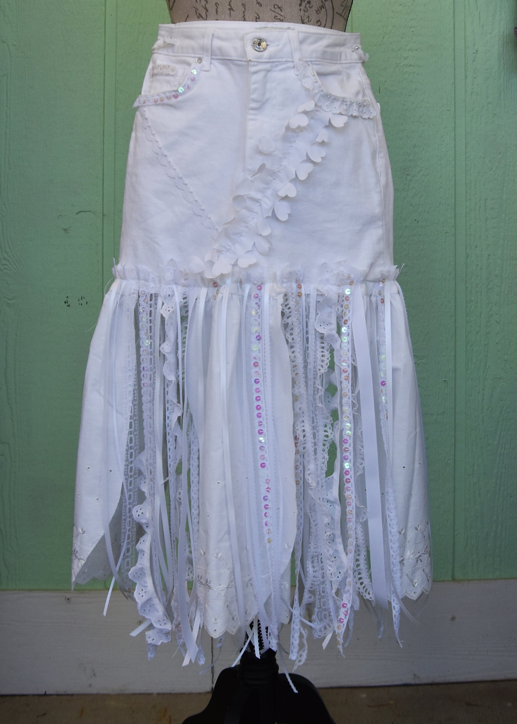 スカート flower lace skirt (white) Mika Floral Lace Maxi Skirt - White - Petal & Pup USA