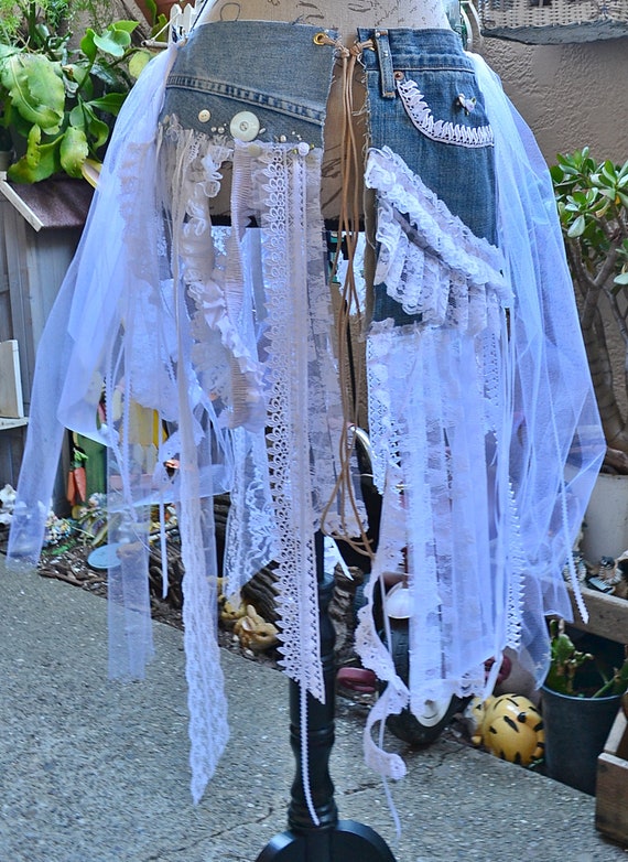 denim and white wedding