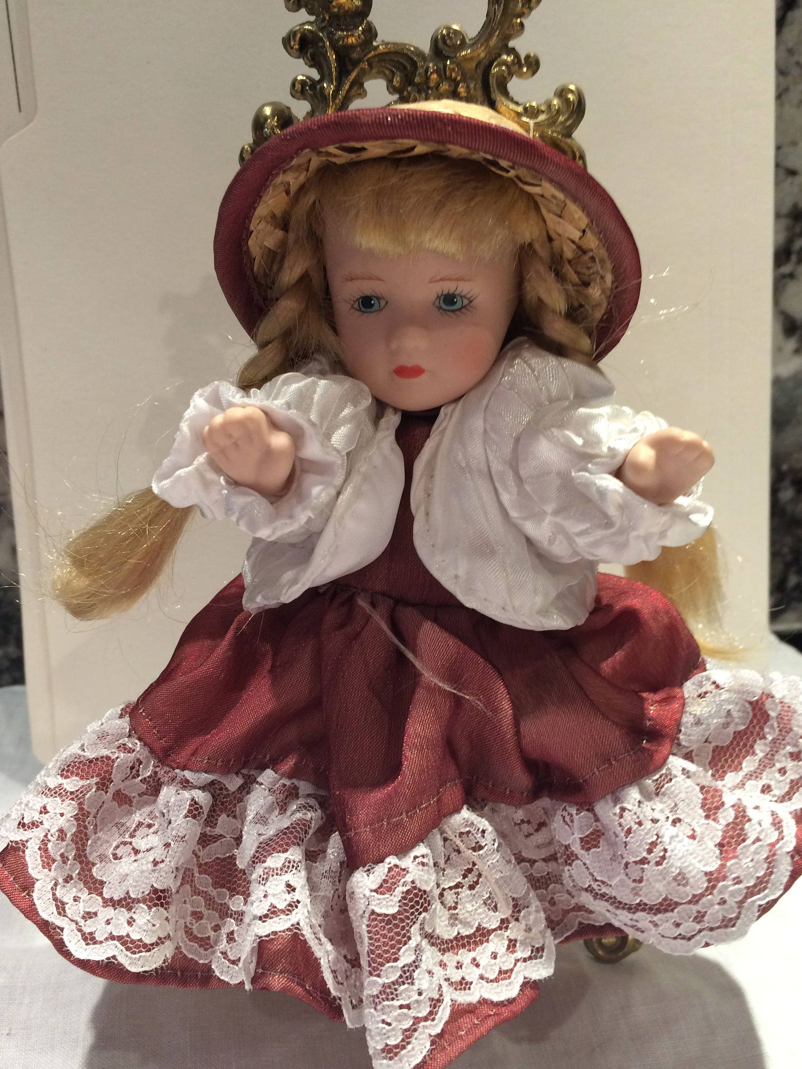 Small Porcelain Doll with Pink Petticoat White Jacket and Etsy